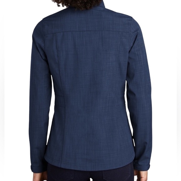 NWT EDDIE BAUER Women's Shaded Crosshatch Soft Shell Jacket Blue Size S - Picture 7 of 16